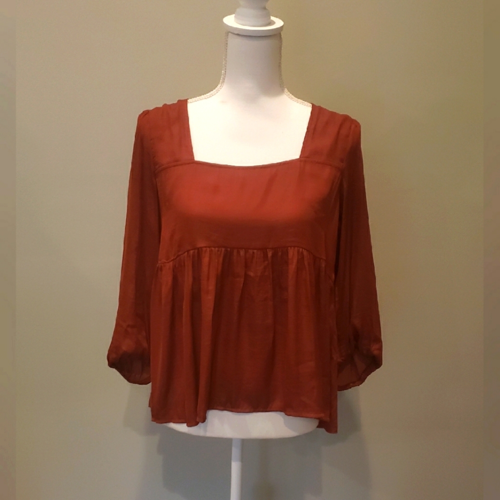 Anthropologie DOLAN Satin Blouse Size S